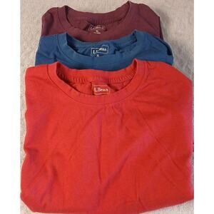 Lot of 3 L.L. Bean Mens Tees Size XL Never Worn 100% Cotton Red,Maroon, Blue